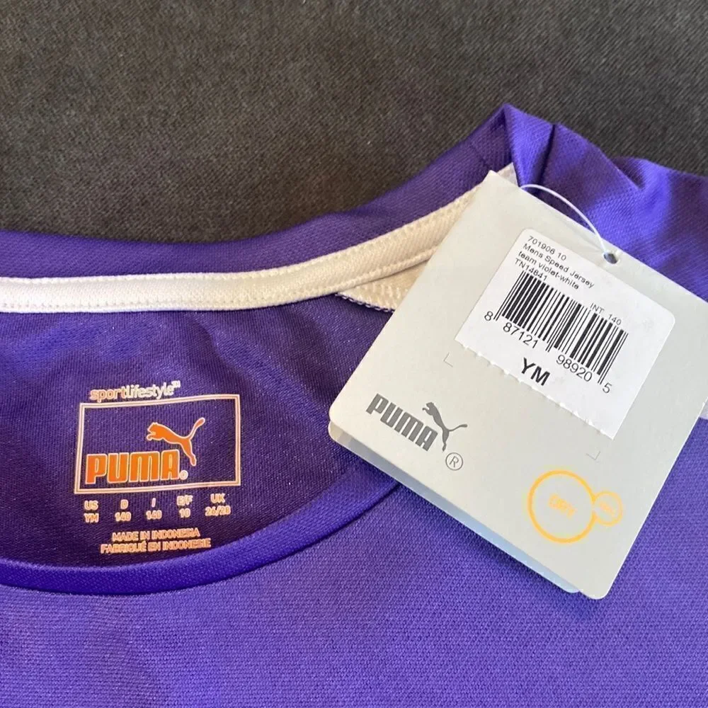 Girls Puma Purple and White T-Shirt Size Youth M NWT